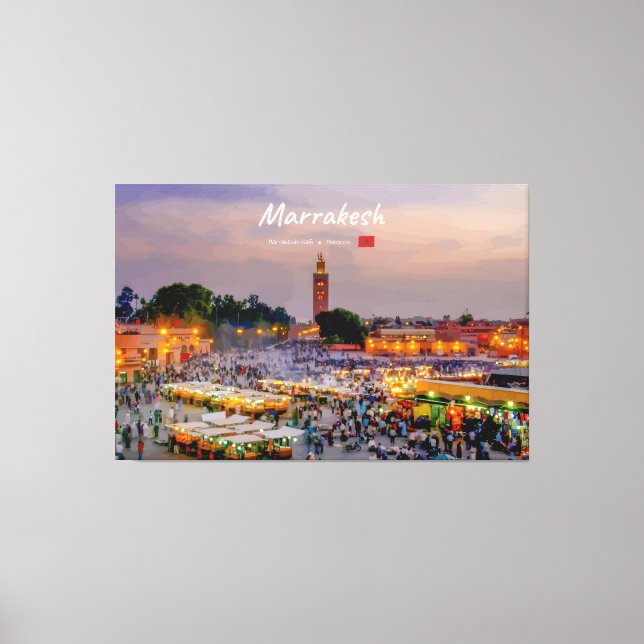 Marrakesh, Morocco - Jemaa el Fnaa Square Canvas Print (Front)
