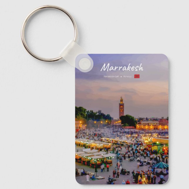 Marrakesh, Morocco - Jemaa el Fnaa Square Classic Key Ring (Front)