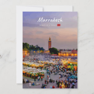 Marrakesh, Morocco - Jemaa el Fnaa Square Invitation