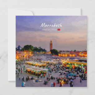Marrakesh, Morocco - Jemaa el Fnaa Square Invitation