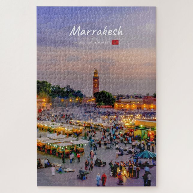 Marrakesh, Morocco - Jemaa el Fnaa Square Jigsaw Puzzle (Vertical)