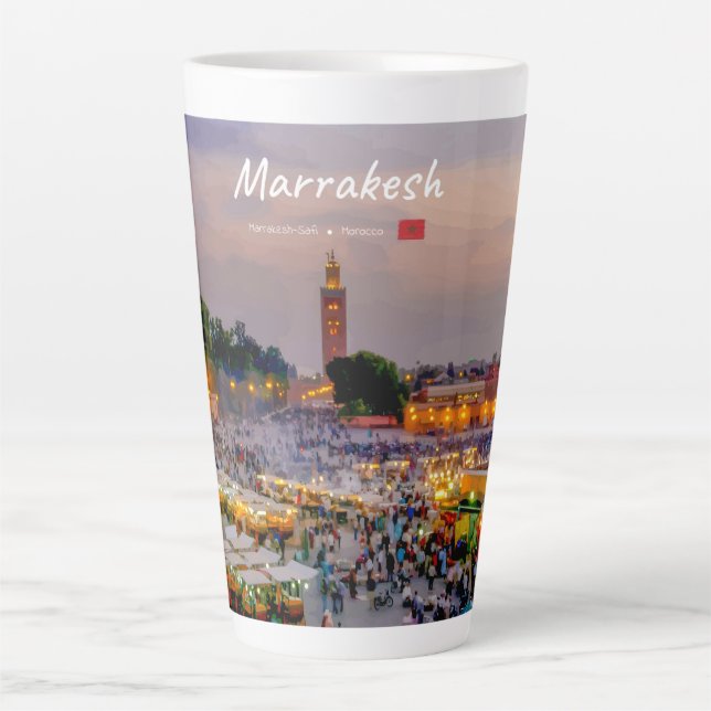 Marrakesh, Morocco - Jemaa el Fnaa Square Large Latte Mug (Front)