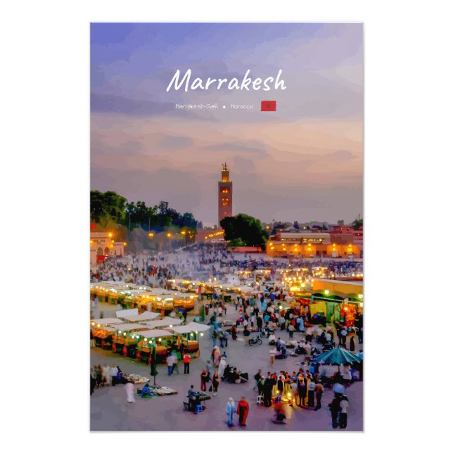 Marrakesh, Morocco - Jemaa el Fnaa Square Photo Print (Front)