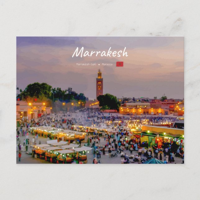 Marrakesh, Morocco - Jemaa el Fnaa Square Postcard (Front)