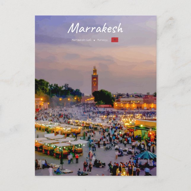Marrakesh, Morocco - Jemaa el Fnaa Square Postcard (Front)