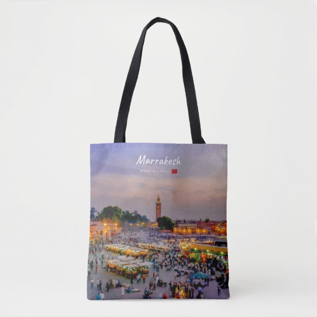 Marrakesh, Morocco - Jemaa el Fnaa Square Tote Bag (Front)