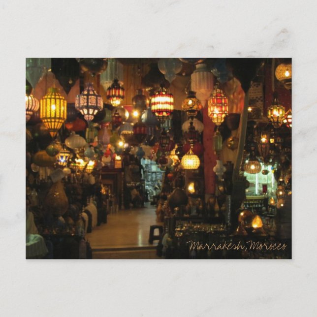 Marrakesh Morocco Lamp Shop Postcard (Front)