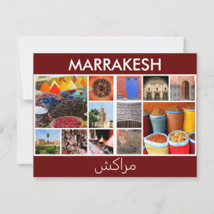 marrakesh morocco scenes postcard