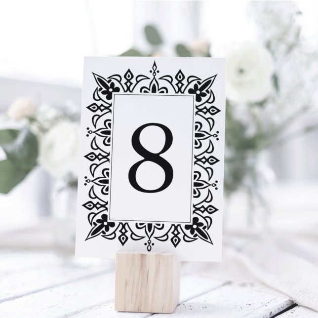 Marrakesh Table Number Card | Black (Creator Uploaded)