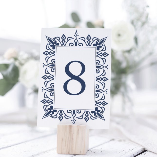 Marrakesh Table Number Card | Navy (Creator Uploaded)
