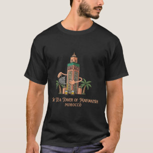 Marrakesh Tea Tower Morocco Vintage Illustration T-Shirt