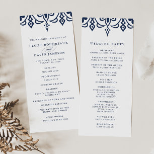 Marrakesh Wedding Program   Navy Programme