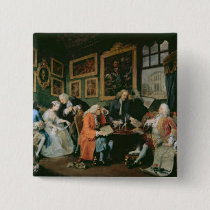 Marriage a la Mode: I - The Marriage Settlement, c 15 Cm Square Badge