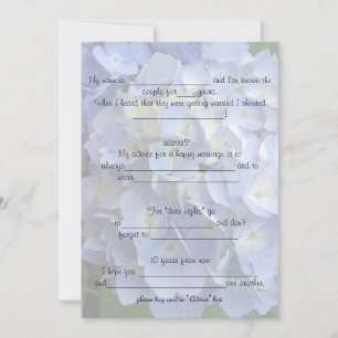 Marriage Advice and Comments Hydrangea Invitation