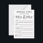 Marriage Advice Card For The New Mr And Mr<br><div class="desc">Simple,  elegant and classic. Keep it simple with black and white design,  guaranteed to compliment any colour scheme. Marriage advice card for wedding day fun and games.</div>