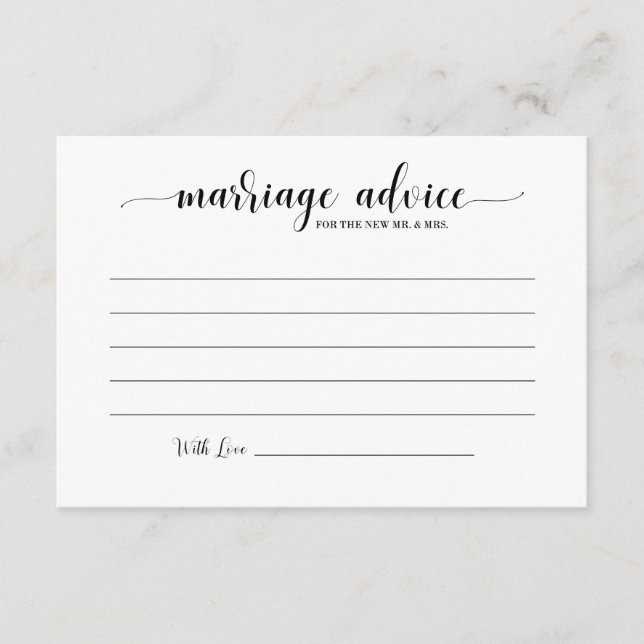 Marriage Advice For The New Mr. And Mrs. (Front)