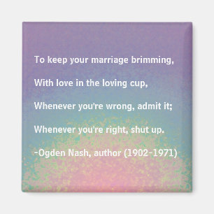 Marriage advice - magnet