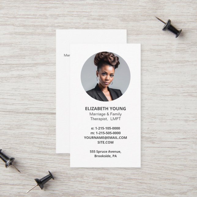 Marriage And Family Coach Photo and QR Calling Card (Front/Back In Situ)