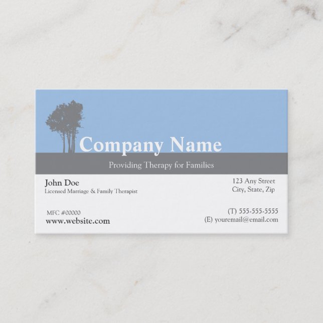 Marriage and Family Therapist Business Card (Front)