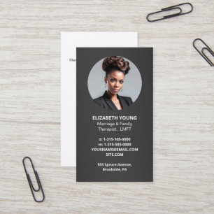 Marriage And Family Therapist Photo and QR Business Card