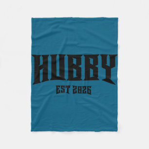 Marriage bachelor party grunge rock hubby est 2026 fleece blanket