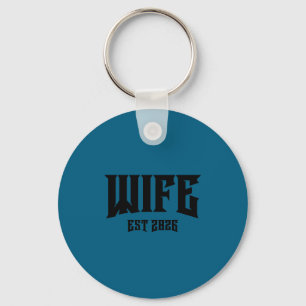 Marriage bachelor party grunge rock wife est 2026 key ring