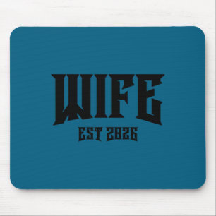 Marriage bachelor party grunge rock wife est 2026  mouse pad