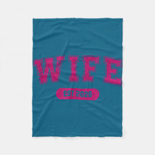 Marriage bachelor party wife and hubby est 2026  fleece blanket
