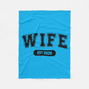 Marriage Bachelor Party Wife And Husband Est 2026 Fleece Blanket