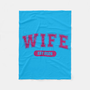 Marriage Bachelor Party Wife And Husband Est 2026 Fleece Blanket