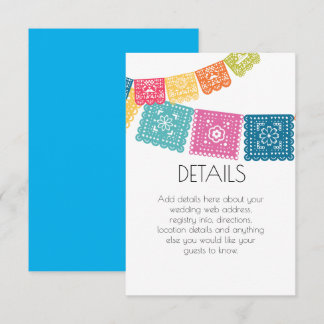 Marriage - Boda Wedding Papel Picado Details Card