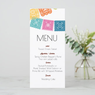Marriage - Boda - Wedding Papel Picado Menu