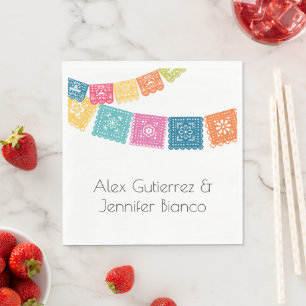 Marriage - Boda - Wedding Papel Picado  Napkin