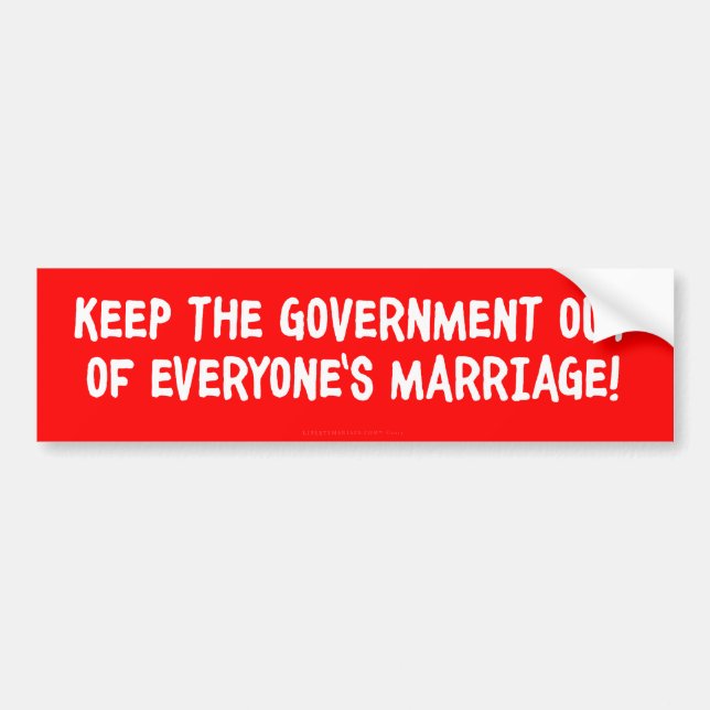 Marriage Bumper Sticker (Front)