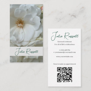 Marriage Celebrant Simple White Floral Business Card