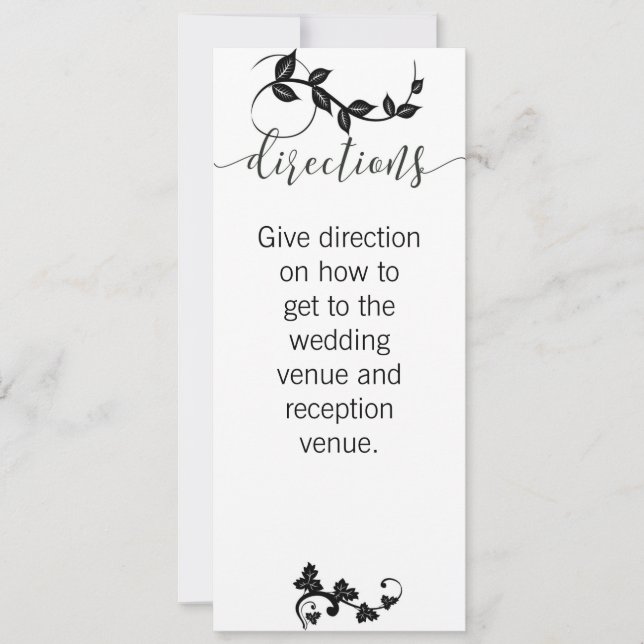 Marriage Celebration Directions Card (Front)