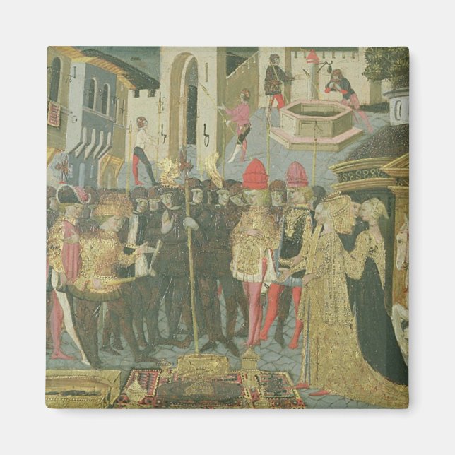 Marriage ceremony painted on cassone panel, Floren Magnet (Front)