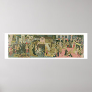 Marriage ceremony painted on cassone panel, Floren Poster