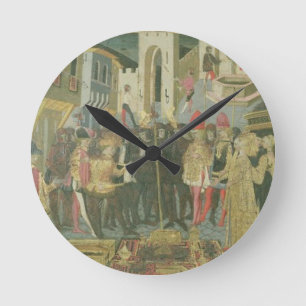Marriage ceremony painted on cassone panel, Floren Round Clock