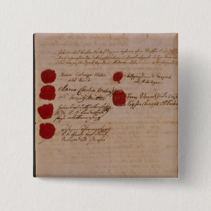 Marriage certificate of Wolfgang,Mozart and Weber 15 Cm Square Badge