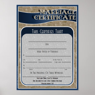 Marriage Certificate Poster