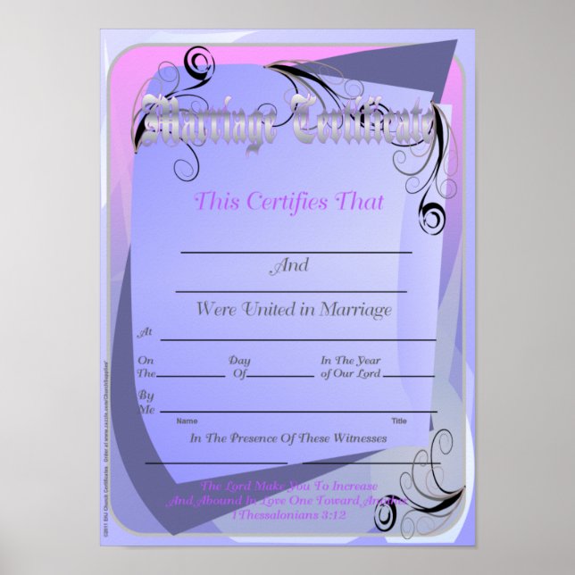 Marriage Certificates Poster (Front)