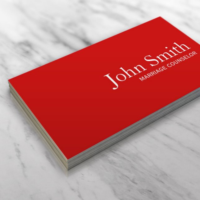Marriage Counseling Plain Red Business Card (Creator Uploaded)