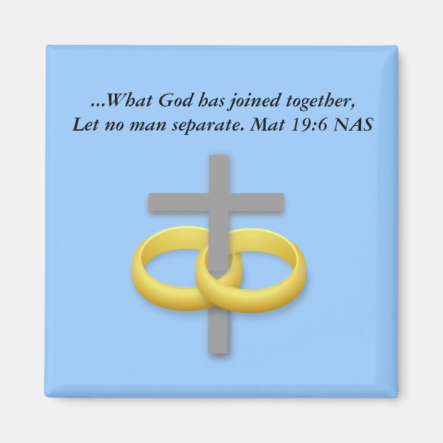 Marriage Cross Magnet with bible verse (Front)