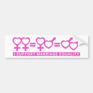 Marriage Equality / One Love bumper sticker