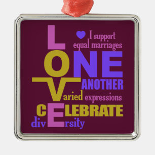 Marriage Equality / One Love custom ornament
