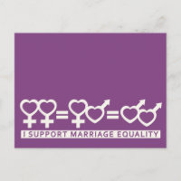 Marriage Equality / One Love custom postcard