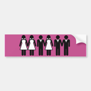 MARRIAGE EQUALITY WEDDING -.png Bumper Sticker