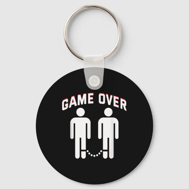 Marriage Game Over Wedding Proposal Engagement Bri Key Ring (Front)