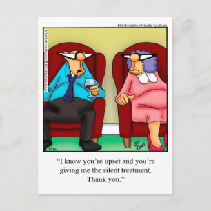Marriage Humour "Silent Treatment" Postcard